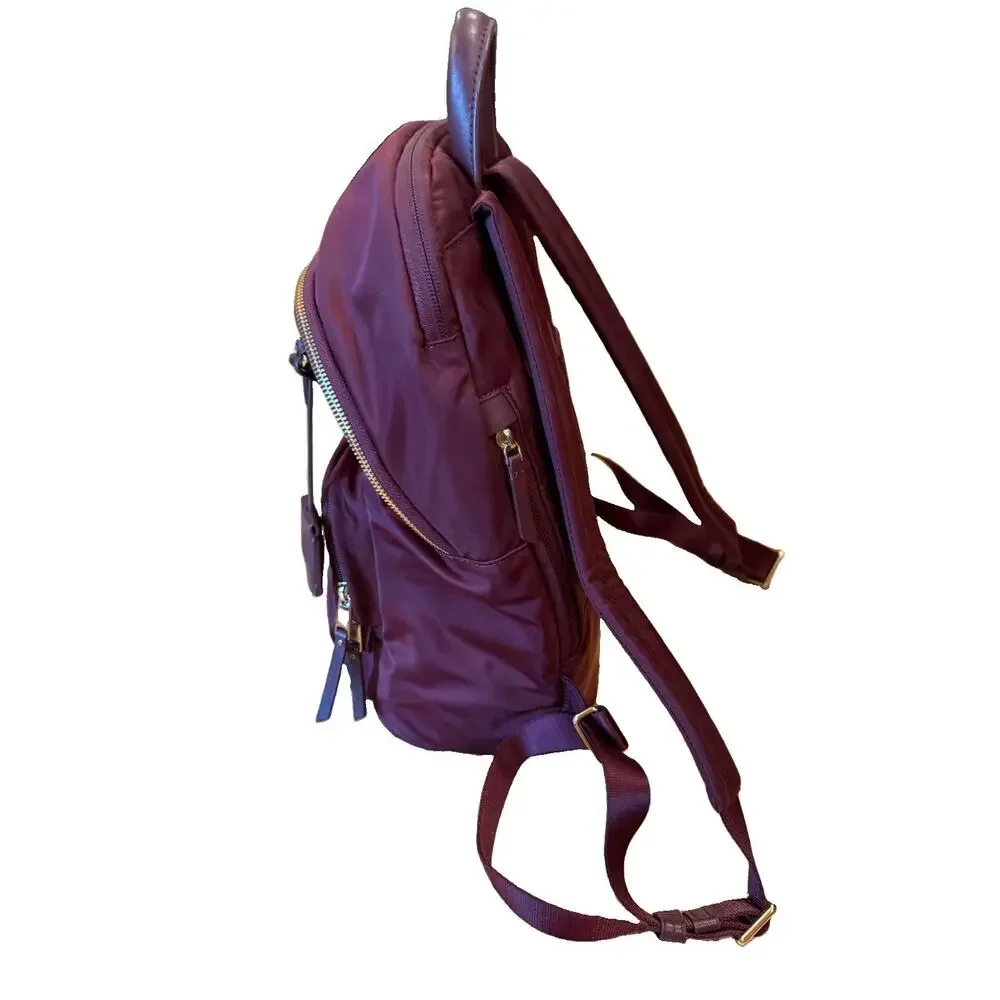 TUMI Voyageur Hilden Backpack Burgundy Laptop Bag Excellent Condition